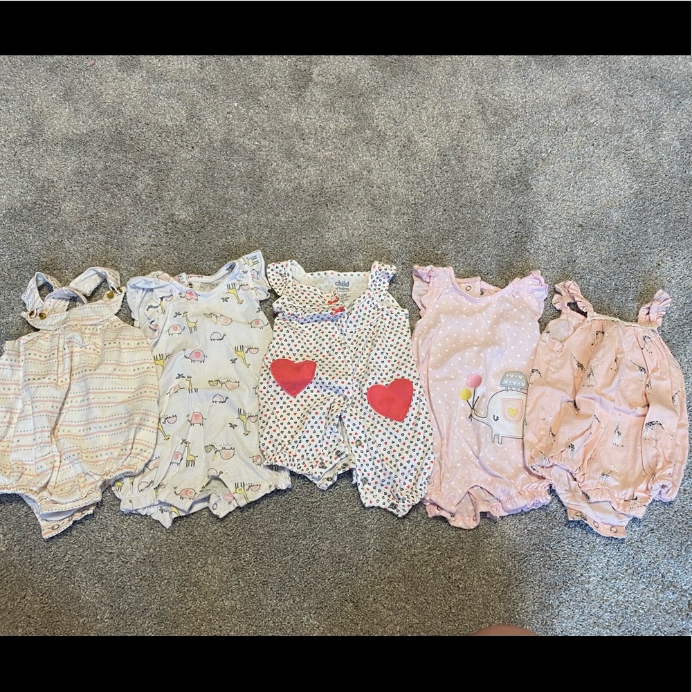 0-3 baby girl romper bundle